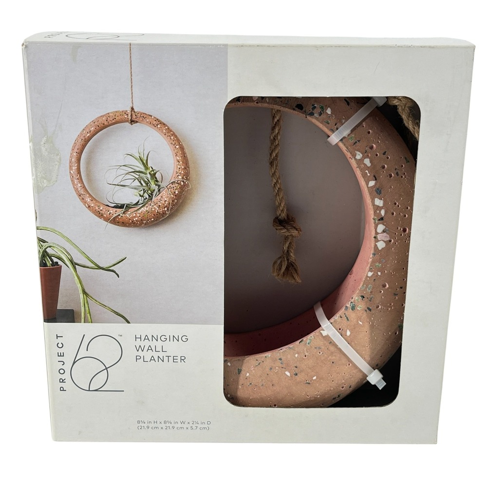 Project 62 Hanging Wall Planter Terrazzo Pink Terracotta Ring Air Plant Holder